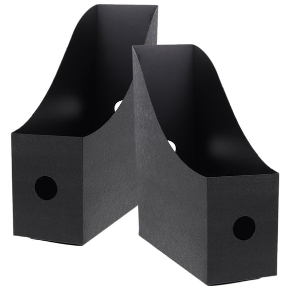 NUOLUX 2Pcs Black Desktop Document Box for File and Book Storage with Fine Workmanship