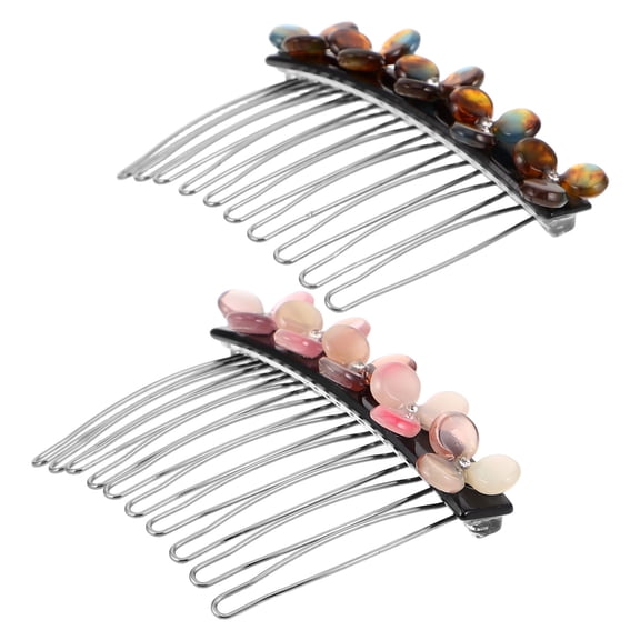 OUNONA 2Pcs Hair Wide Tooth Comb with Flower Design for Comfortable Daily Styling