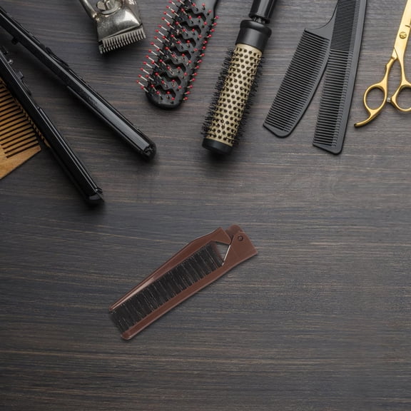 OUNONA Portable Foldable Comb, Double Tooth, Assorted Color, PP ABS, Versatile Use, 2Pcs