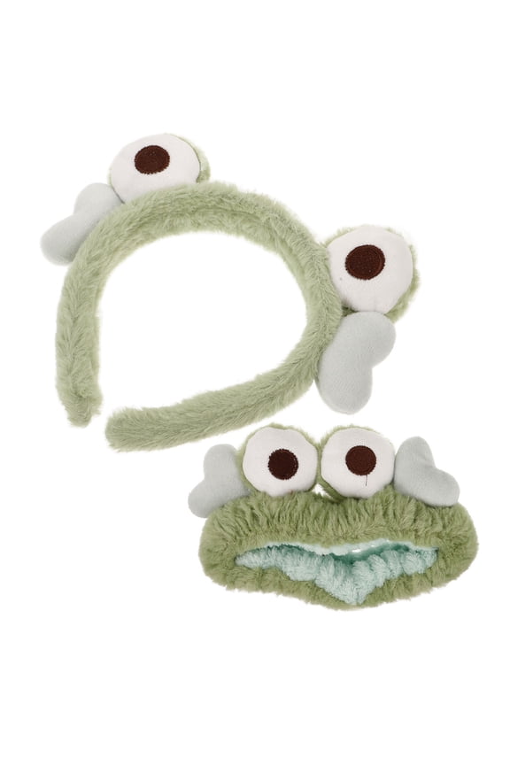 2Pcs Frog Headband for Women Frog Shape Headband Cute Animal Ears Olive Green