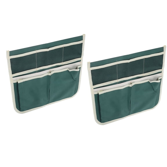 OUNONA 2Pcs Garden Kneeler Seat with Tool Storage Pouch and Side Compartments Green for Gardening Tasks