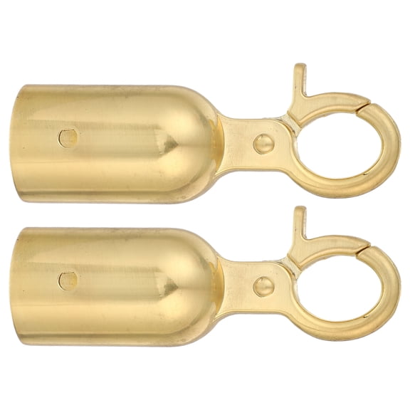 OUNONA 2Pcs Golden Metal Rope End Caps with Hook Stable Construction for Guardrail Rope Connections