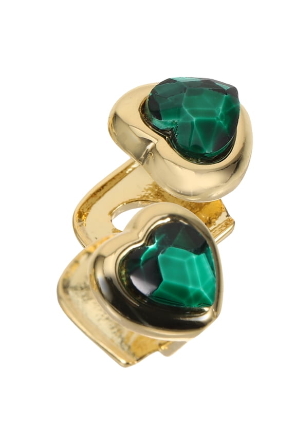 2Pcs Green Metal Teeth Grills Removable Design for Cosplay and Rapper Accessories