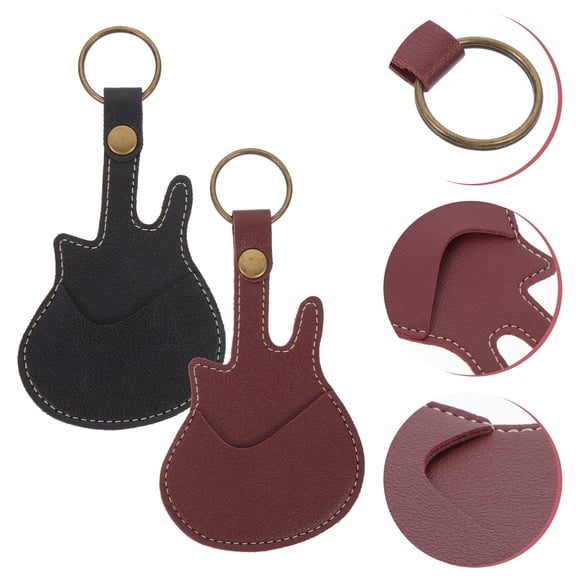 OUNONA 2-Pack Guitar Pick Holder Case for Bass Picks and Capo Storage, Compact Portable Design for Easy Carry and Organization
