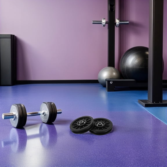 OUNONA 2Pcs Gym Cable Pulley Replacement Wheels Heavy Duty Pa Material for Fitness Equipment