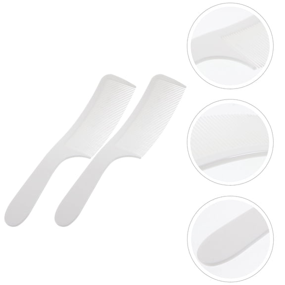 OUNONA 2Pcs Hairdressing Combs Smooth Hair Styling Combs for Home Use White Plastic