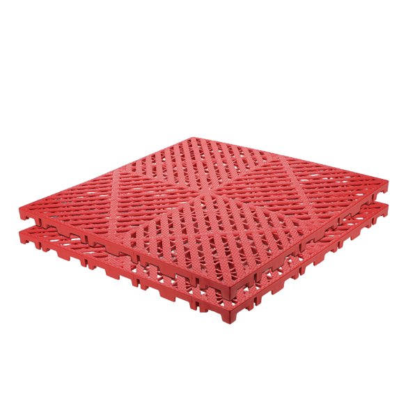 OUNONA 2Pcs Heavy Duty Garage Floor Tiles with Interlocking Design and Rapid Water Flow Feature