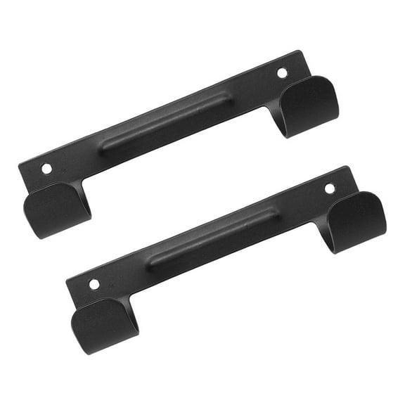 OUNONA 2-Pack Black Metal Wall Mount Ironing Board Holder Rack for Utility Room Storage and Organization