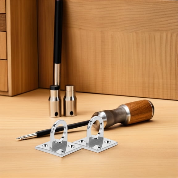 OUNONA 2Pcs Wall Mount Pad Eye Hook Stainless Steel for Marine and Plant Hanger