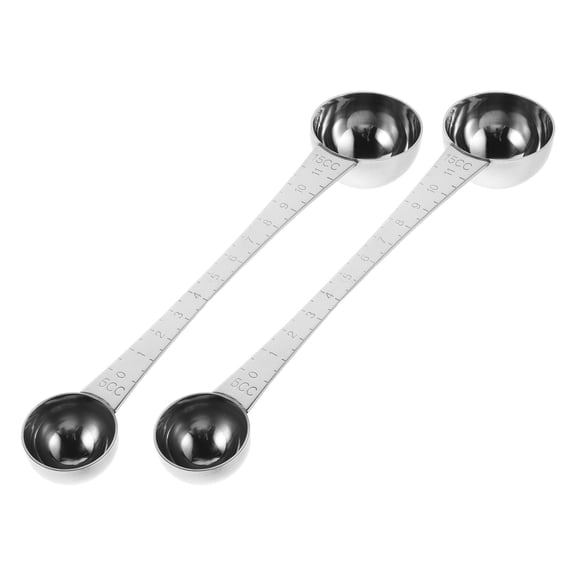 OUNONA 2Pcs Heavy Duty Stainless Steel Measuring Spoons Double Ended Coffee and Protein Powder Scooper