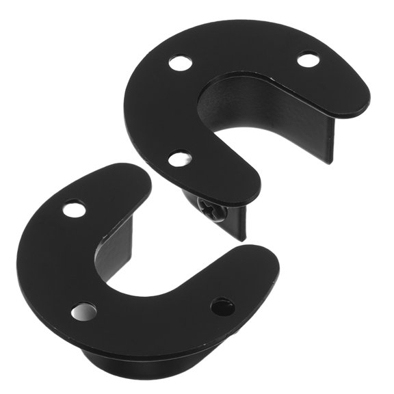 OUNONA 2Pcs Heavy Duty Stainless Steel Rod Holder Set Black Finish for Closet Rod Support