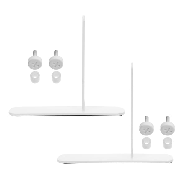 OUNONA 2-Pack Heavy Duty White Metal Pegboard Brackets for Desk Panels, Wall Mounting and Display Support Hardware