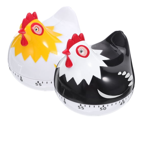 OUNONA 2Pcs Home Baking Timer Mechanical Hen Shape Kitchen Gadget with Premium Plastic Material