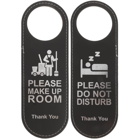 OUNONA 2Pcs Hotel Do Not Disturb Sign Black Double Sided Hanging Ornament for Club Decoration