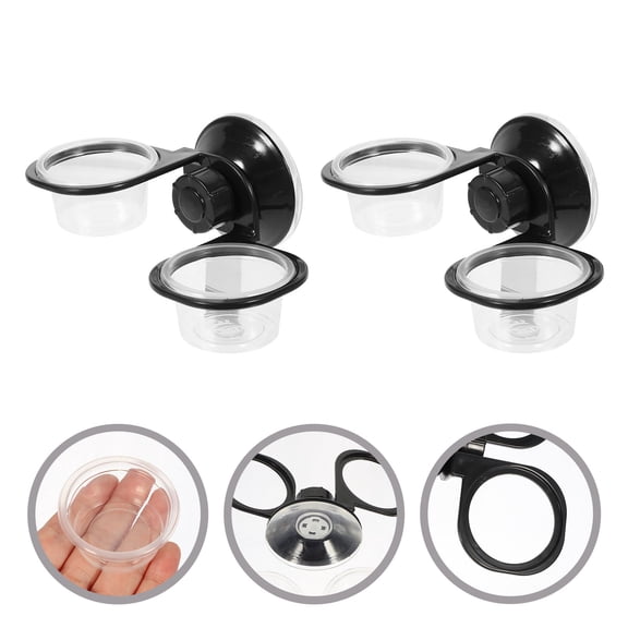 OUNONA 2Pcs Household Plastic Reptile Bowls Suspended Water Dish Multi-Function Feeding Cup for Lizards
