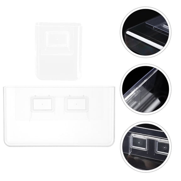 OUNONA 2Pcs Household Storage Cases Cosmetic Boxes Non-Punching Boxes (Transparent)