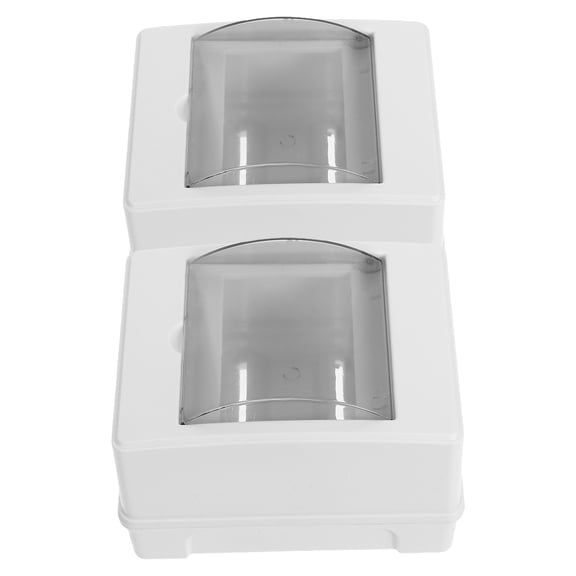OUNONA 2-Pack Indoor Plastic Electrical Enclosure Boxes, Impact Resistant Protective Housing for Wiring and Electronics