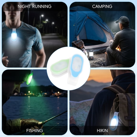 OUNONA Clip Glow Nurse Light LED Flashlight Green Silicone 2Pcs