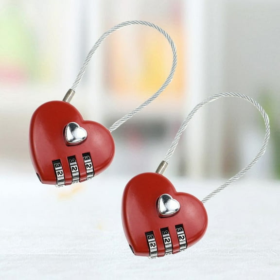 OUNONA 2Pcs Luggage Locks Zinc Alloy Password Coded Cabinet Lock Red Travel Gear