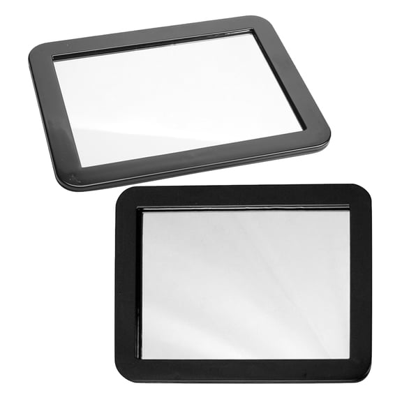 OUNONA 2Pcs Magnetic Mirror for Locker Black Shatterproof Makeup Mirror with Strong Magnet for Dorm and Cabinet