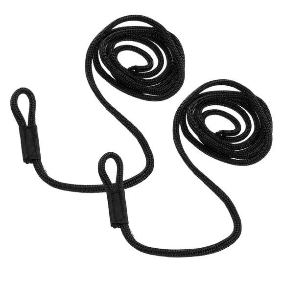 OUNONA 2Pcs Marine Dock Lines for Yacht Mooring Boat Rope PP Polyester Material Black