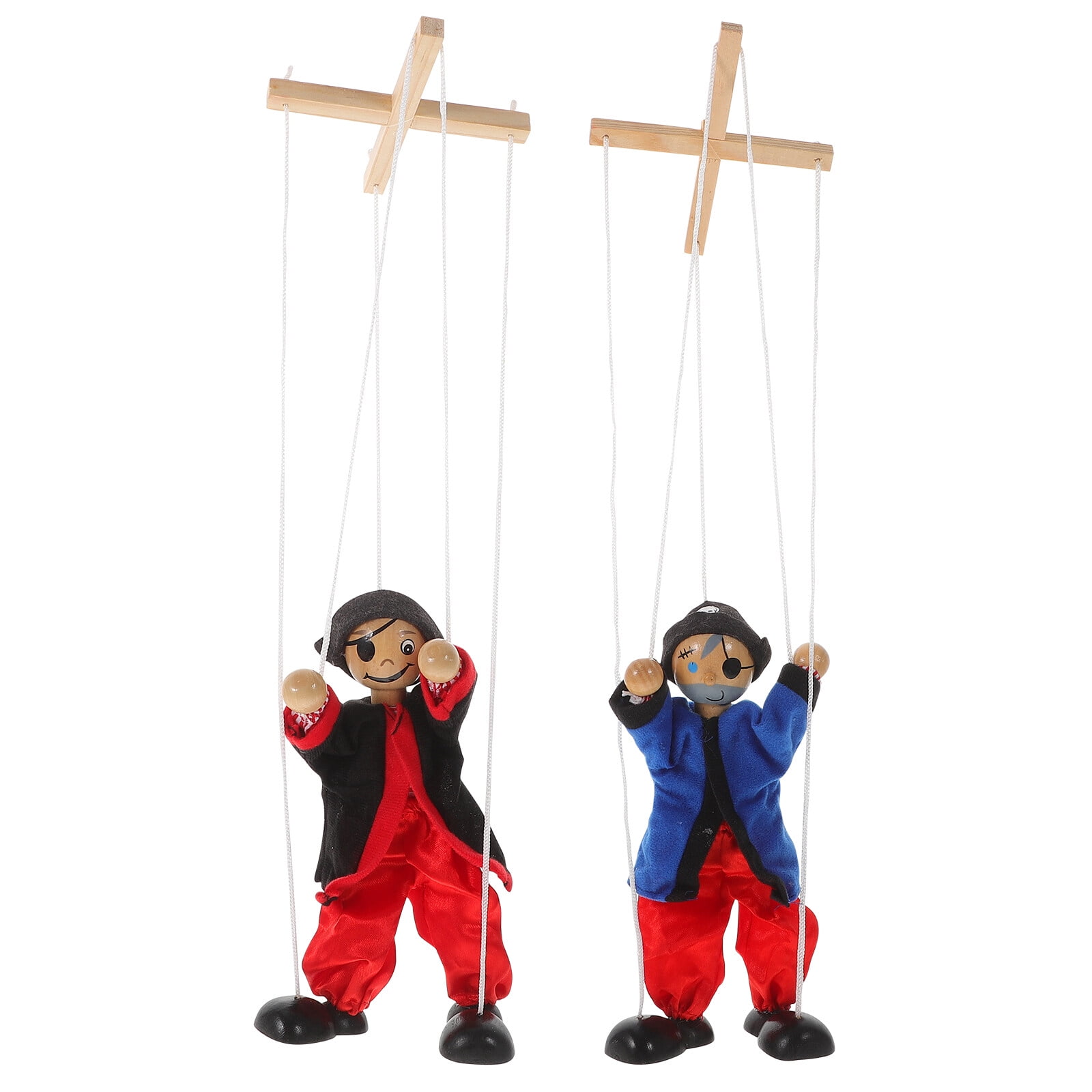 OUNONA 2Pcs Marionette Puppet Set with Assorted Colors, Wooden