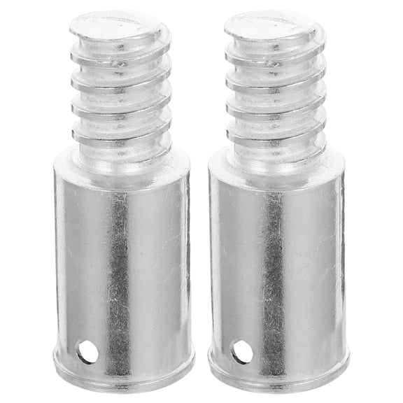 OUNONA 2-Pack Metal Threaded Tip Replacement for Broom Handles, Plated , Fits Most Standard Brooms