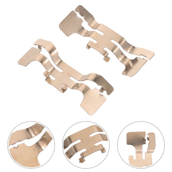 OUNONA 2Pcs Motorcycle Front Caliper Spring Plated Silver Brake Pad Retainer Plate Durable Brake Hardware