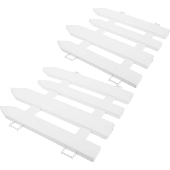 NUOLUX Flower Bed Fence Plastic White Homeowners Pathway Separation 2Set 11.99x11.79in