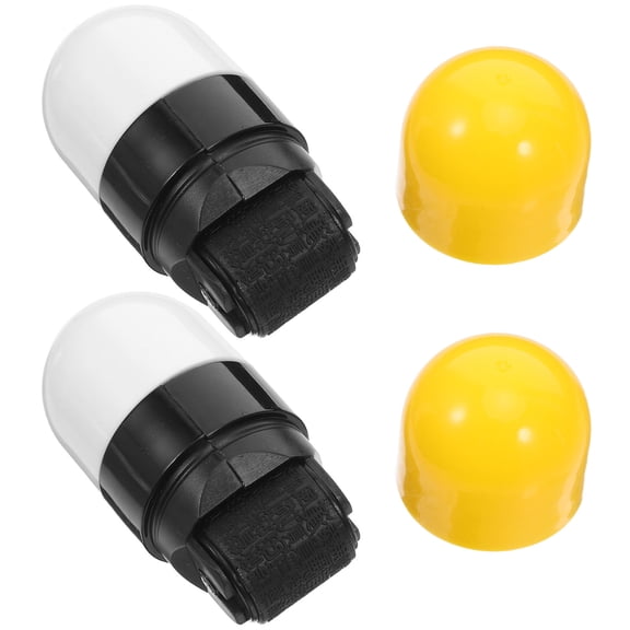OUNONA 2Pcs Dual Head Privacy Roller Stamp with Yellow Ink for Address and Data Confidentiality