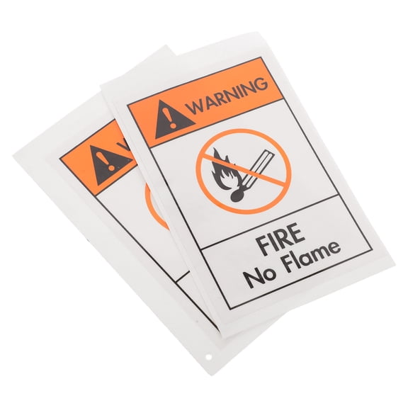 OUNONA 2-Pack No Flame Warning Stickers, Fire Safety Labels, Pet-Friendly Material for Use