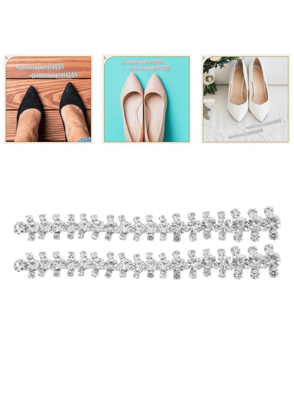 2Pcs Non-slip Shoe Chains Decorative Shoe Accessories White Durable for Women High Heels Fashion