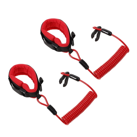 OUNONA 2Pcs Outboard Motor Safety Leash Red Floatable Easy Install Emergency Stop Cord