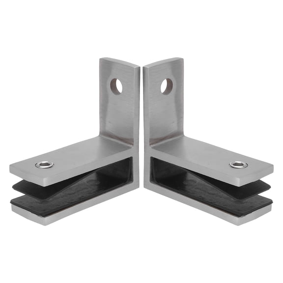 OUNONA 2Pcs Outdoor Glass Railing Clamps Stainless Steel Glass Fixing Clips for Deck and Balcony Balustrades