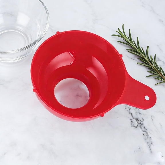 OUNONA 2Pcs Plastic Wide Mouth Funnels with Handle for Easy Holding and Hanging Storage