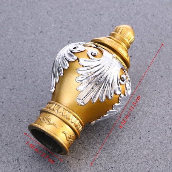 OUNONA 2Pcs Plated Gold Roman Pole Curtain Rod Ends Fit 28Mm Rod Stylish Home Accessories