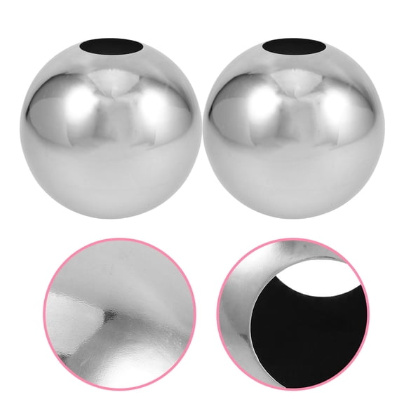 OUNONA 2Pcs Hollow Stainless Steel Sphere with Hole for Outdoor Garden Decor
