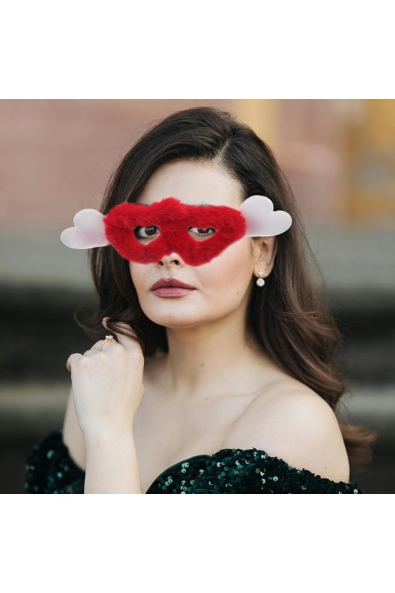 Funky Heart Eyewear Assorted Color Soft Fuzzy Vintage Party Favor 2Pcs