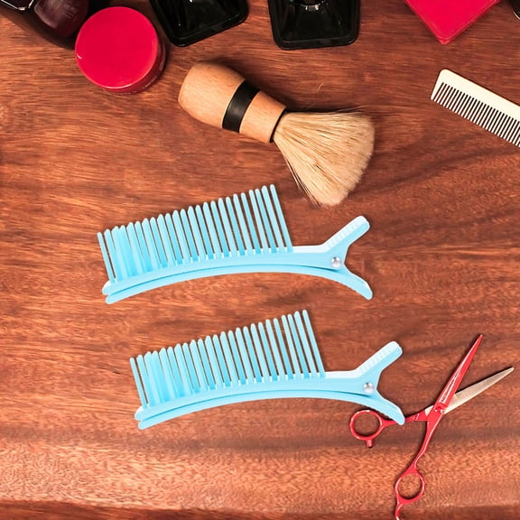 OUNONA 2Pcs Portable Blue Hair Clips for Salon Use Durable Hairdressing Sectioning Clips