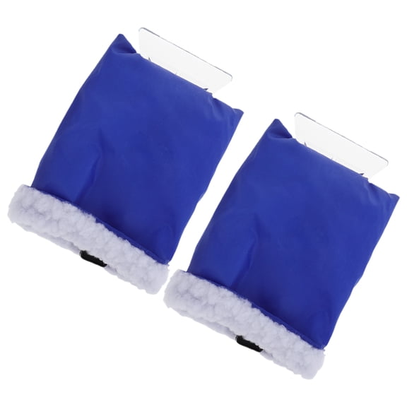 OUNONA 2Pcs Portable Blue Ice Scraper Mitts for Car Snow Removal Winter Accessories