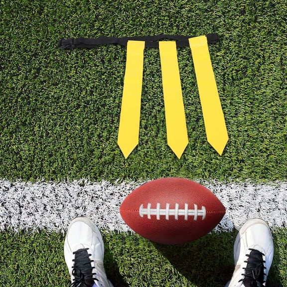 OUNONA 2-Pack Portable Football Flag Kit with Bright Yellow and Red Flags for Rugby Training and Games