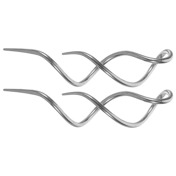 OUNONA 2Pcs Pull Through Earrings for Women Stainless Steel Simple Dangle Jewelry Casual Occasions