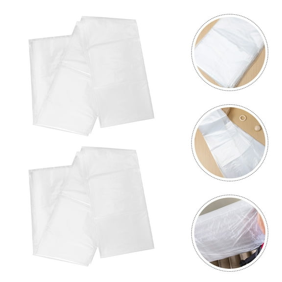 OUNONA 2Pcs Queen Mattress Covers Transparent Plastic Durable Moving Protector