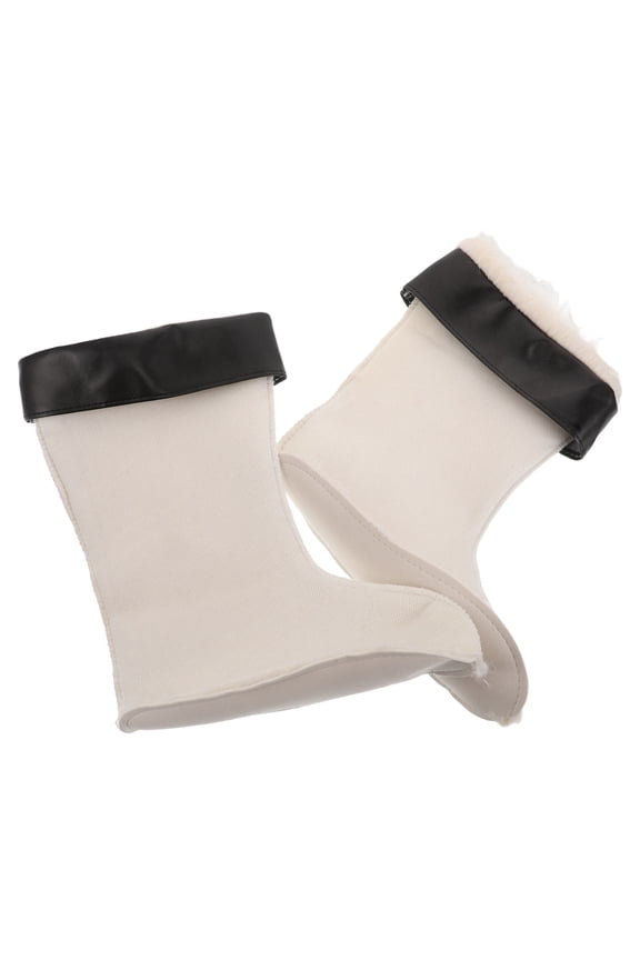 White Cotton Velvet Boot Liners for Tall Boots, Insulated and Comfortable, 2 Pieces Warm Footwear Inserts