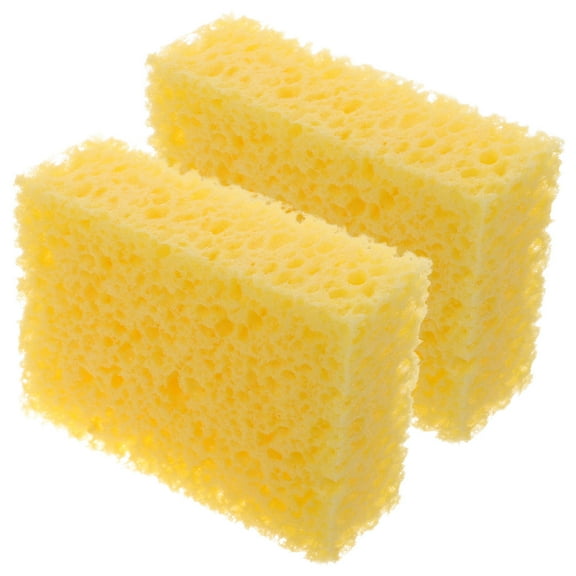 OUNONA 2-Pack Yellow Rectangle Pottery Sponges for Clay Modeling, Sculpting, and Art Painting Tools