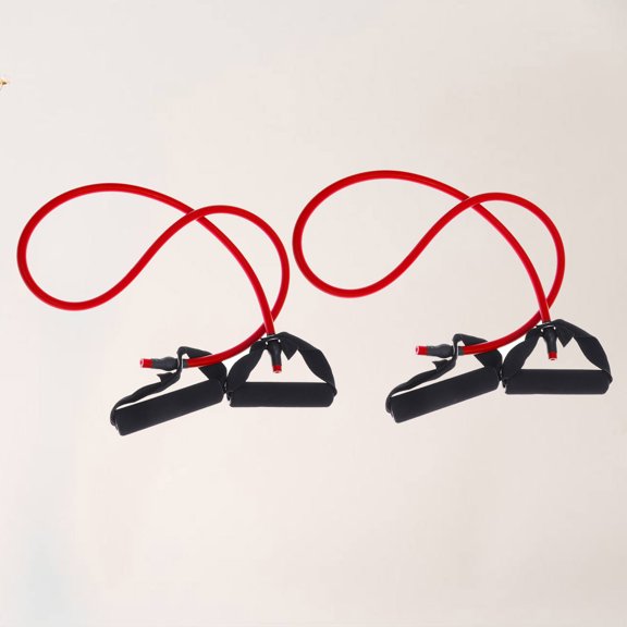 OUNONA 2Pcs Red Elastic Pull Rope for Full Body Resistance Training with Soft Comfortable Handles