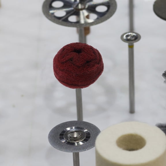 OUNONA 2-Pack Red Polishing Cone Wheels for Drill and Scrubber Machines, Abrasive Buffing Accessories