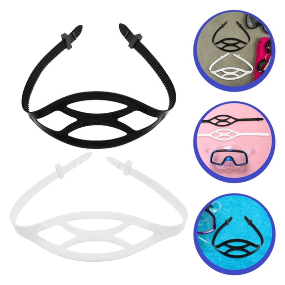 OUNONA 2-Pack Replaceable Silicone Goggle Straps Assorted Colors for Universal Fit in Diving and Water Sports