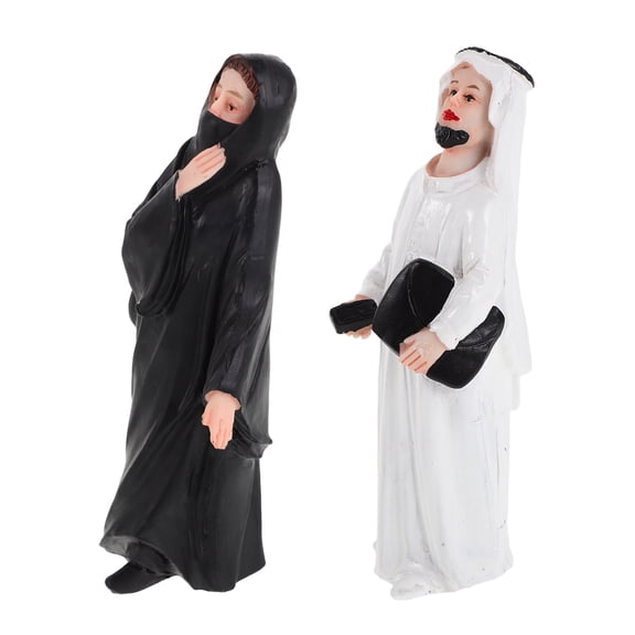 OUNONA Arabian Resin Figurines Assorted Color Versatile Decor for Bonsai and Garden 2Pcs
