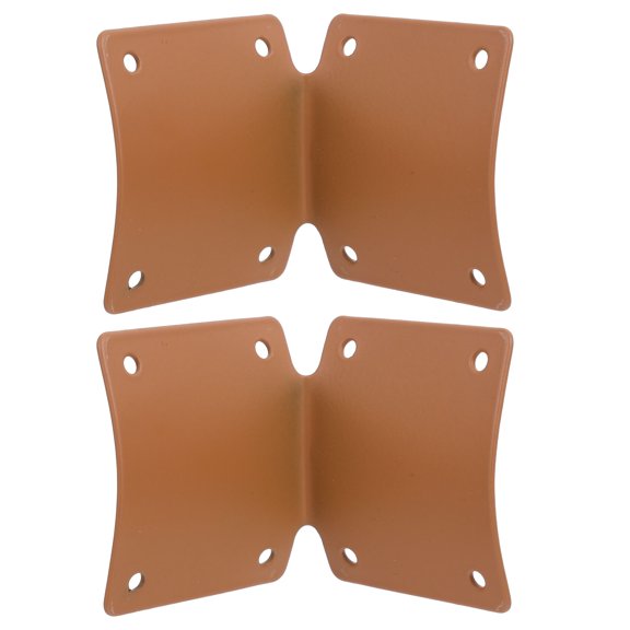 OUNONA 2Pcs Round Post Fence Support Brackets Orange Custom Fit Heavy Duty Metal for Courtyard and Ranch Fences